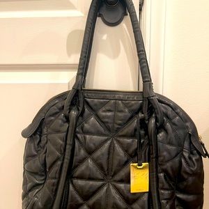 Furla black leather handbag